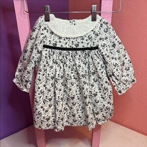 Janie and Jack Black and White Floral Dress